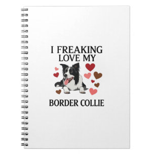Freaking Love Border Collie Dog Hearts_1 Notebook
