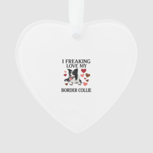 Freaking Love Border Collie Dog Hearts_1 Ornament