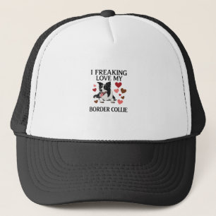 Freaking Love Border Collie Dog Hearts_1 Trucker Hat