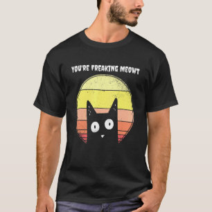 Freaking Meowt Vintage Sunset Pun Black Cat Hall T-Shirt