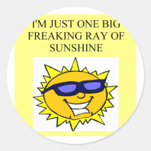 freaking ray of sunshine classic round sticker