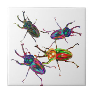 Freakly stag beetles insect gifts and accessories tile