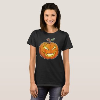 Freaky Cartoon Jack-O-Lantern (Black)
