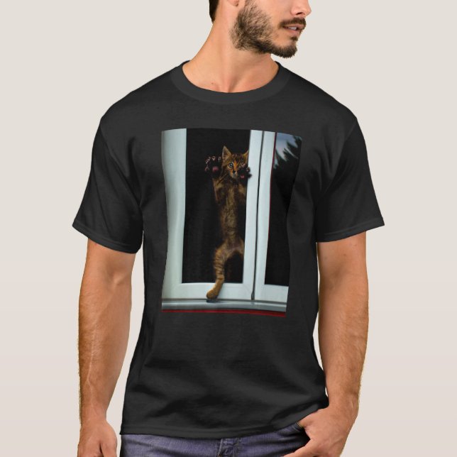 Freaky cat artwork kitten meme T-Shirt (Front)