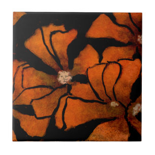 "Freaky Floral #1" Kitchen Garden Ceramic Tile