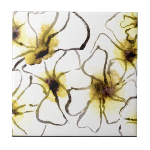 "Freaky Floral #3" Kitchen Garden Ceramic Tile