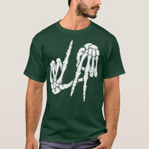 Freaky Los Angeles Hand Sign Skeleton La TShirt 6
