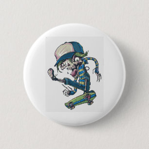 freaky skateboard 6 cm round badge