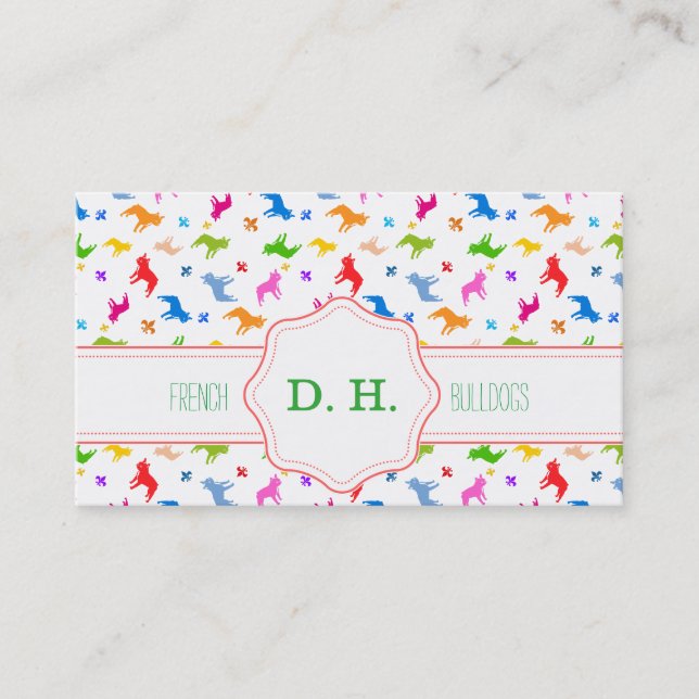 Freches Frenchie Pattern Business Card (Front)