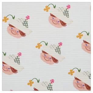 Freckle Faced Boy With Paper Hat & Flower - Fabric