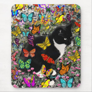 Freckles in Butterflies - Tux Kitty Cat Mouse Mat