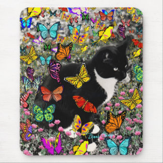 Freckles in Butterflies - Tux Kitty Cat Mouse Mat