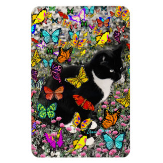 Freckles in Butterflies - Tuxedo Kitty Magnet