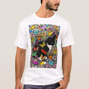 Freckles in Butterflies - Tuxedo Kitty T-Shirt