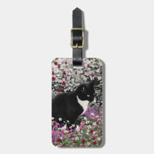 Freckles in Flowers II - Tux Kitty Cat Luggage Tag