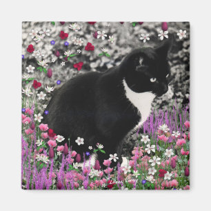 Freckles in Flowers II - Tux Kitty Cat Magnet