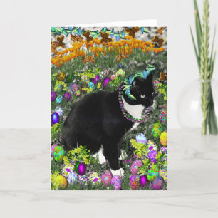 Freckles in the Hunt for Coloured Easter Eggs Holiday Card