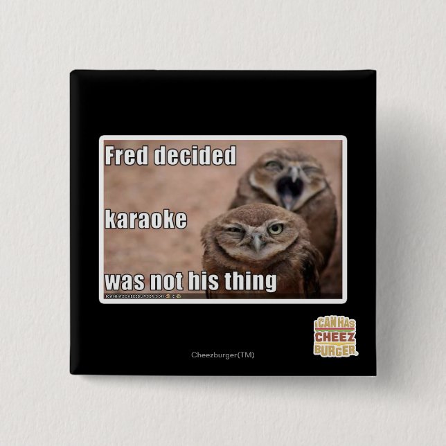 Fred decided 15 cm square badge (Front)
