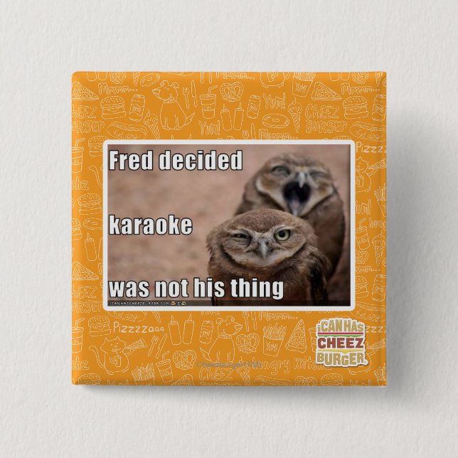 Fred decided 15 cm square badge (Front)