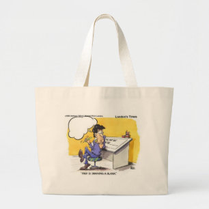Fred Draws A Blank Funny Offbeat Cartoon Gifts Large Tote Bag
