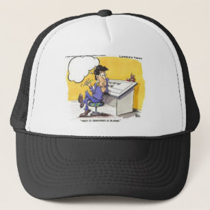 Fred Draws A Blank Funny Offbeat Cartoon Gifts Trucker Hat