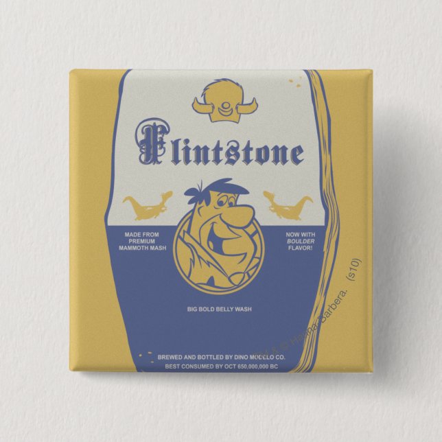 Fred Flintston Big Bold Belly Wash 15 Cm Square Badge (Front)