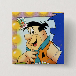 Fred Flintstone Look In Mirror 15 Cm Square Badge