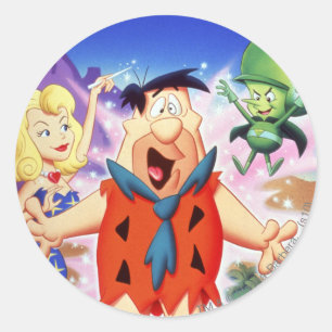 Fred Flintstone Under A Spell Classic Round Sticker