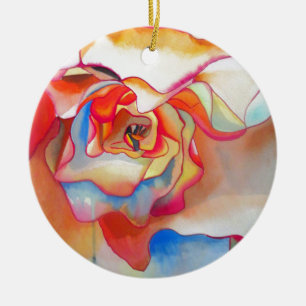 Fred martin begonia watercolour art ceramic tree decoration