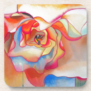 Fred martin begonia watercolour art coaster