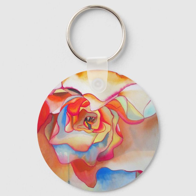 Fred martin begonia watercolour art key ring (Front)