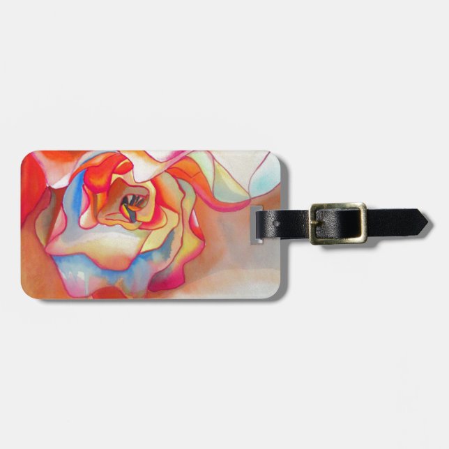 Fred martin begonia watercolour art luggage tag (Front Horizontal)