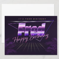 Fred Name First name lila retro card Birthday
