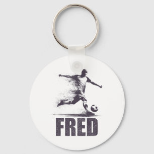 Fred Soccer Boys Personalised First Name Fred Key Ring