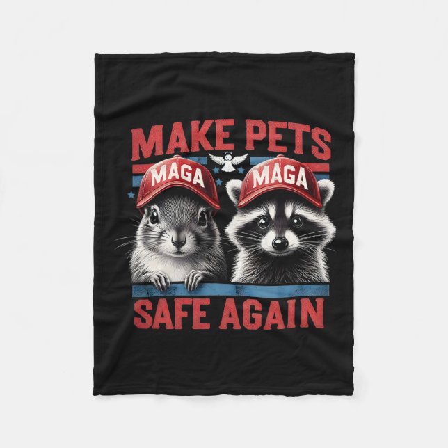 Fred The Racoon P Nut The Squirrel Make Pets Safe Fleece Blanket (Front)