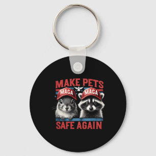 Fred The Racoon P Nut The Squirrel Make Pets Safe Key Ring
