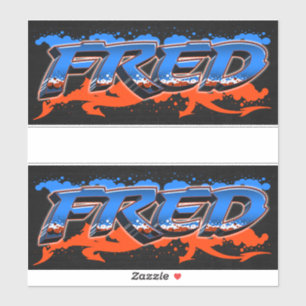 Fred Vorname Name Graffiti Aufkleber Sticker