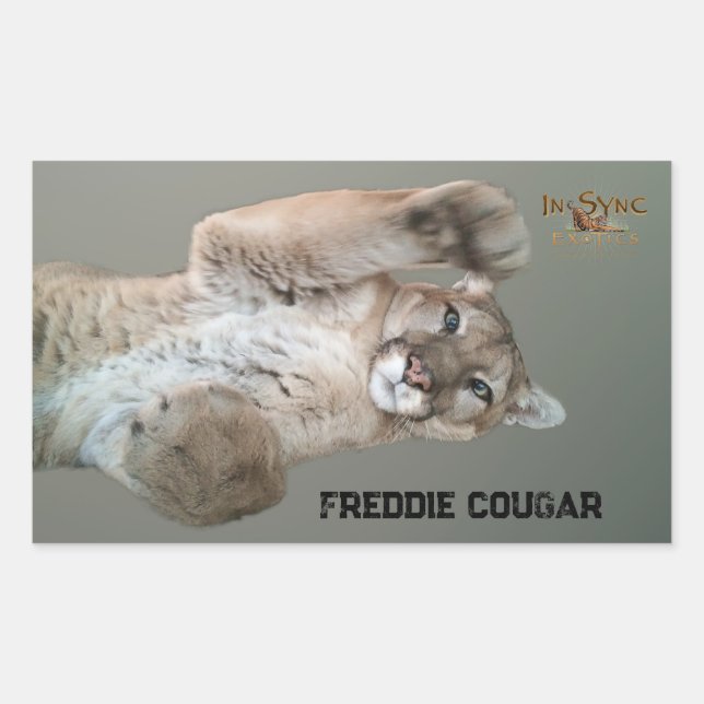 Freddie Cougar Rectangular Sticker (Front)