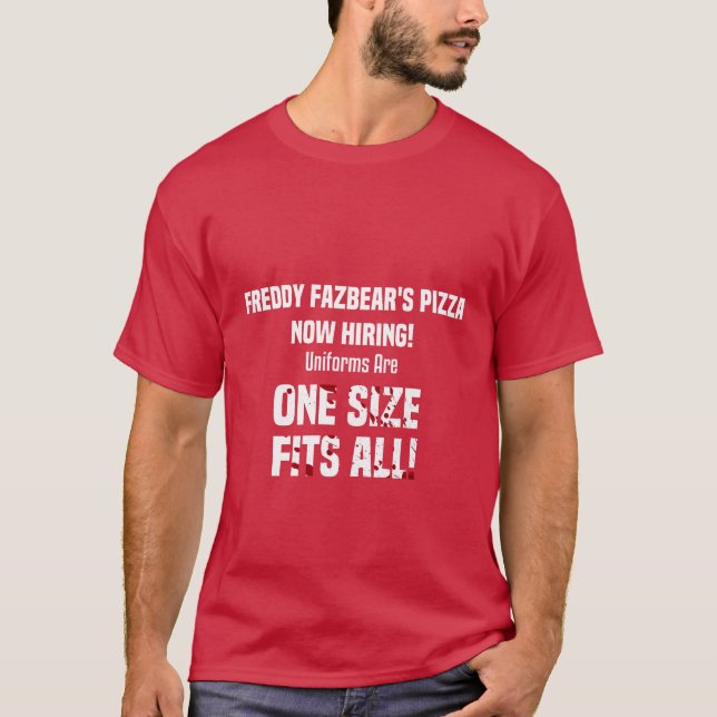 Freddy Fazbear's Pizza Now Hiring Bloody Text T-Shirt (Front)