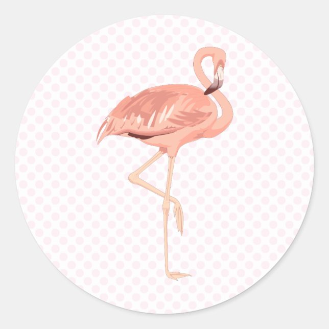 Freddy Flamingo Classic Round Sticker (Front)