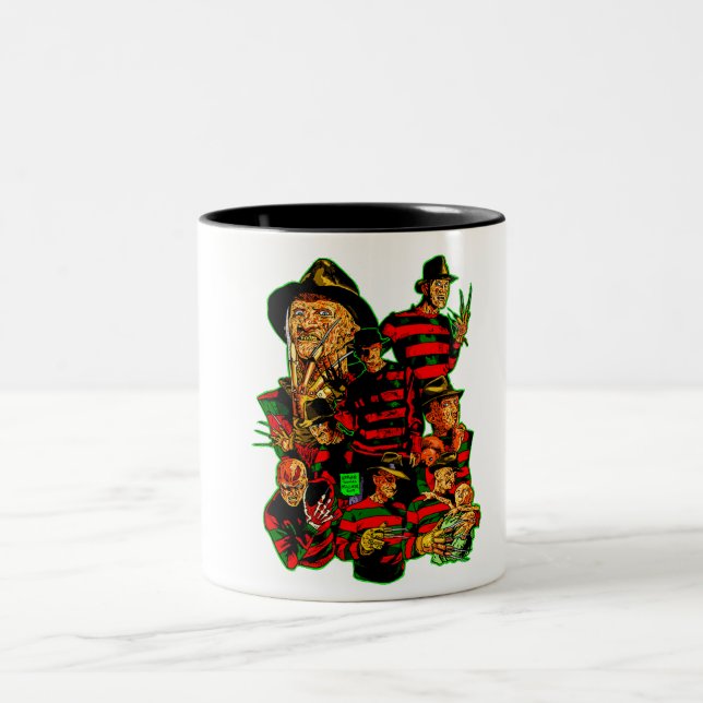 Freddy Movie Horror Two-Tone Coffee Mug (Center)