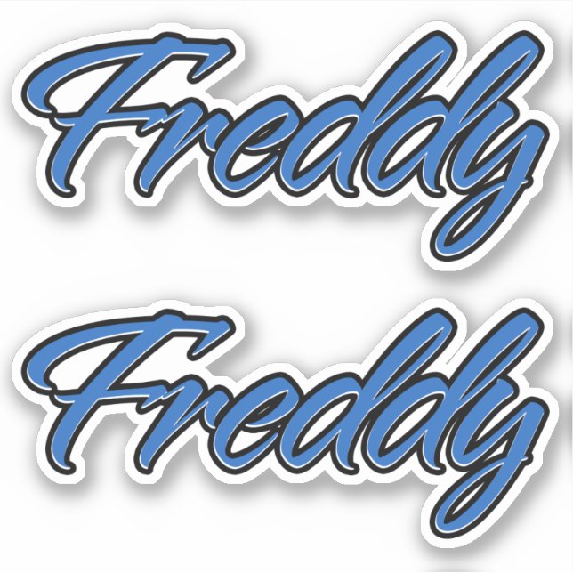 Freddy name blue sticker Sticker Stickerset (Front)
