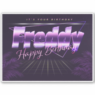 Freddy name first name lila retro sticker birthday