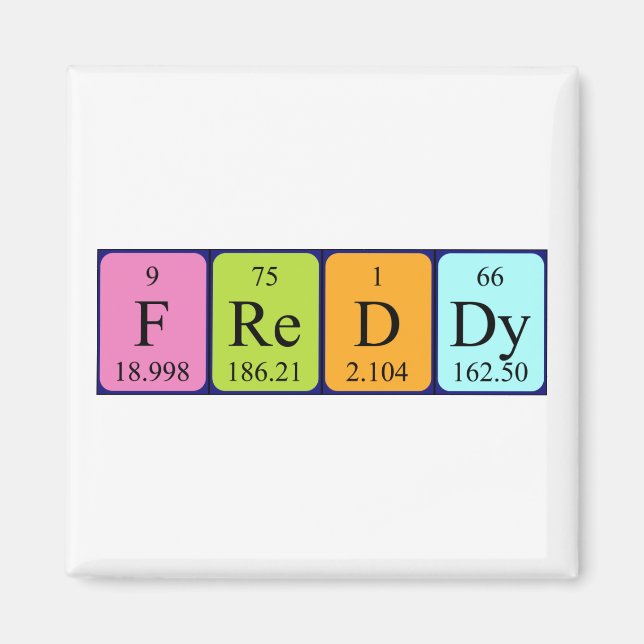 Freddy periodic table name magnet (Front)