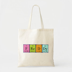 Freddy periodic table name tote bag