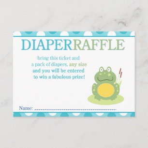 Freddy the Frog Baby Shower Diaper Raffle Card
