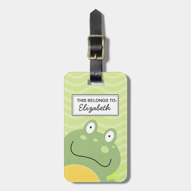 Freddy the Frog Customisable Luggage Tag (Front Vertical)
