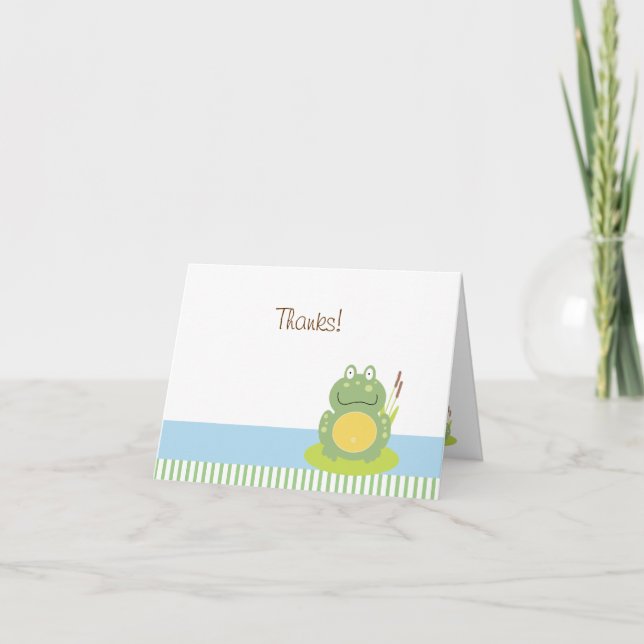 Freddy the Frog Folded Thank you Note Card (Front)