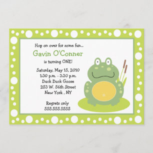 Freddy the Frog Froggy Birthday 5x7 Invitations