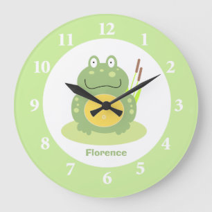Freddy the Frog Green Froggy Nursery Wall Clock